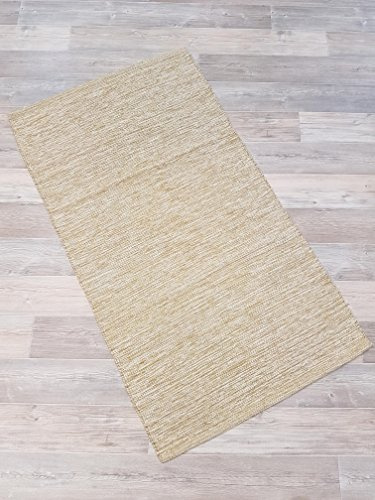 Kottig Fleckerlteppich Handweb Fleckerl Teppich Flickenteppich Mallorca 70x130 cm beige