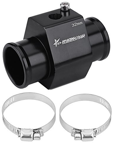 Qiilu Wassertemperatur Auto, Kühlerschlauch Adapter Auto Wassertemperatur Kühlerschlauch Wassertemperaturanzeige Sensor Adapter(32mm)