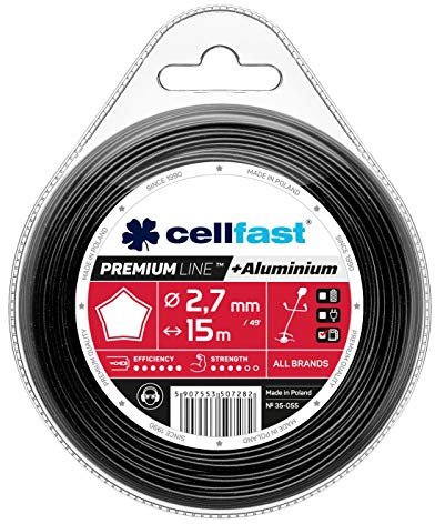 Cellfast Fil De Coupe Fil De Débroussailleuse Renforcé Acier Trempé Et Résistant Premium Étoile 2,7 mm 15 m