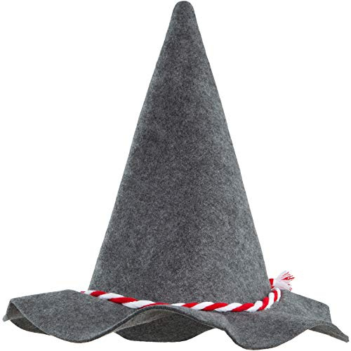 dressforfun 900637 Seppelhut mit Kordel, Filzhut Trachtenhut für Oktoberfest, Trachten Party - Diverse Farben - (Kordel rot weiß | Nr. 302845)