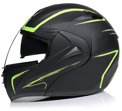Männer Frauen Modularer Motorradhelm Klapp helme Motorradhelm Vollgesichts-Doppellinse mit innerer Sonnenblende Racing Motorradhelme DOT