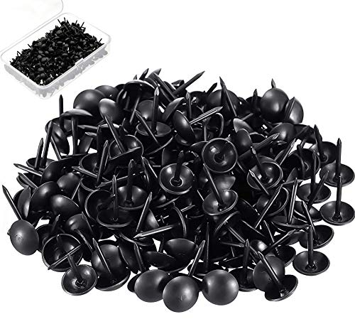 Moscare 200P 11 x 17 mm matt schwarz glatt Polsternagel Pinnwand dekorative Reißnägel Stud mit Box für Polstermöbel Korktafel DIY Projekt Home Decor