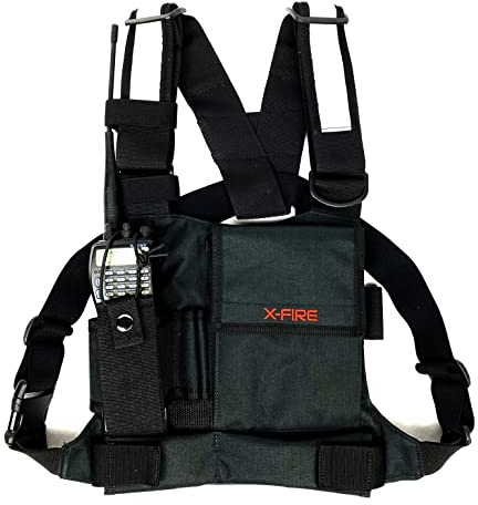 X-FIRE® Single Radio Chest Rig Harness w/Tool Pockets and 3m Reflective. NOT made in CHINA.