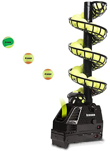 hzexun Tennisbollsmaskin lätt tennisbollsmaskin tenniskastningsmaskin ansluta/batterier 30 bollar justerbar och bärbar med svängning