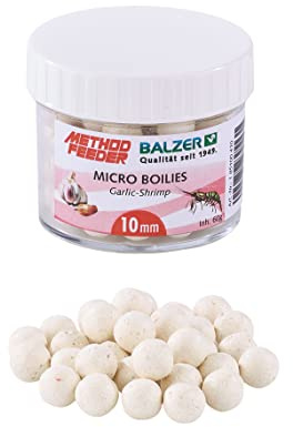 Balzer Method Feeder Boilies 10mm Weiss-Knoblauch-Shrimp 60g