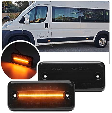 NSLUMO LED-Seitenmarkierungsleuchten für F/iat Ducato P/eugeot Boxer | C/itroen Jumper Relay Daily Box für 2006-up F/iat Ducato III Minibus/Van getönte Linse 2Pcs Kfz-Ersatzleuchten OEM 1356794080