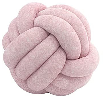 VFDC Knotenkissen, Couchkissen, Sofa Deko Zierkissen, Rund Knoten-Ball-Kissen, Geknotet für Sofa, Rosa, 20cm