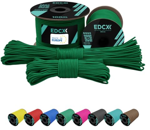 EdcX Paracord 2mm Nylon Paracord 275 (15, 30, 50 und 100 m) – 100% Nylonseil, 3-adrige Schnur, Nylonschnur 2 mm in vielen Farben