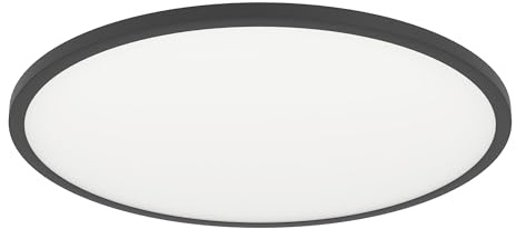 EGLO connect.z Smart Home LED Deckenleuchte Sarsina-Z, ZigBee | App und Sprachsteuerung Alexa, Lichtfarbe einstellbar (warmweiß-kaltweiß), dimmbare Metall Deckenlampe in Schwarz, Ø 60 cm