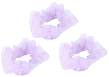 PLAFOPE Gomas Pelo de Hilo Organdí 5 Piezas Tamaño Grande Color Morado para Mujer Accesorios Ligeros y Seguros para Verano Uso Diario