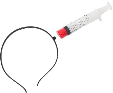 Boolavard Halloween Cheveux Cerceau Horreur sang fausse hache scies Couteau Gothique Bandeau Accessoire Décor (Seringue)