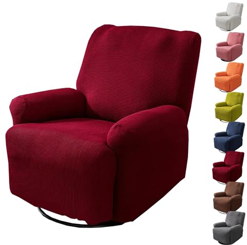 KCCRHIN Kariert Sesselbezug Stretch Sessel Überzug Alles Inbegriffen Relaxsessel Sessel Bezug 1 2 3 Sitz Elastisch Waschbar Sesselhusse rutschfest Abnehmbar Sesselschoner,Rot,1seat/4Pieces