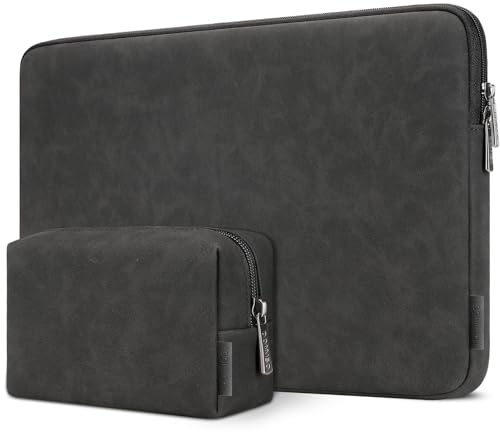 DOMISO Laptoptasche Laptop Hülle für 14 Zoll MacBook M1/M2/M3/M4 Pro/Max,Laptop Tasche Kompatibel mit 13,3 Zoll Acer HP Lenovo Dell Surface Laptop Schutzhülle,Laptophülle mit Zubehör Tasche,Schwarz