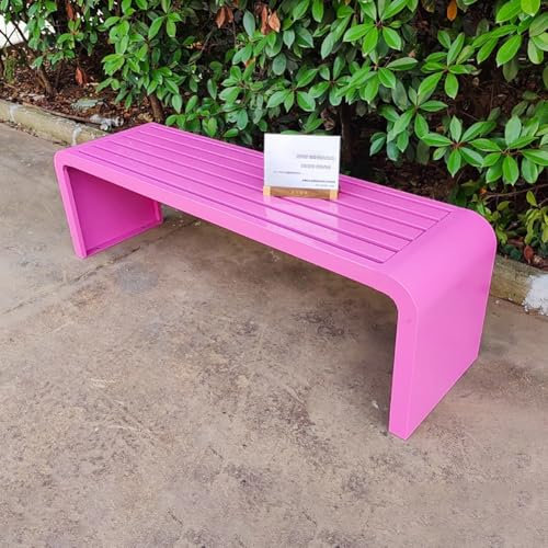 Gartenbank Metall, Gartenbank Sitzbank Bank Metall Gartenmöbel,Parkbank Sitzbank, Gartenmöbel Stahl Gusseisen, Wintergarten Möbel, Als Balkonbank, Holzbank Garten, Gartenmöbel Bänke(Pink,47.2x15.8x17.