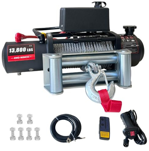 Chic Muse Verricello elettrico da 15000 libbre, argano d'acciaio impermeabile del camion del cavo di 80ft IP67 con il telecomando tenuto in mano senza fili