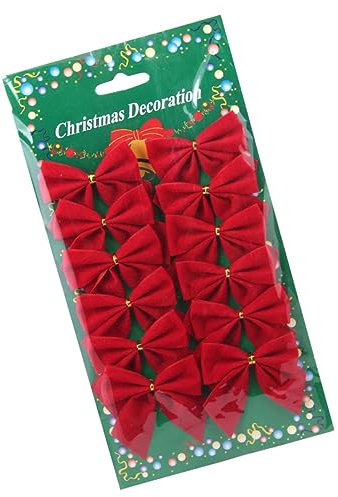 Cabilock Christbaumspitze Rot 4er-Set 12tlg Christbaumschmuck Zum Aufhängen Bogen Weihnachtsbaumschmuck Ornament Golden Weihnachtsdekorationen Weihnachtsbogen Rote Schleife Weihnachtsband