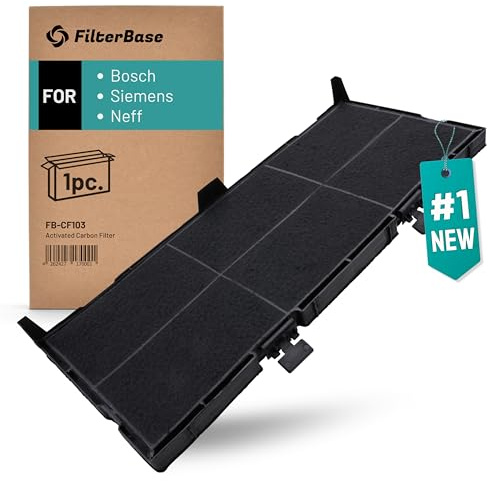 FilterBase® Aktivkohlefilter 1 Stück passend für Bosch 11025806 DSZ4561, Siemens LZ45610 LZ45650 und Neff Z54TC02X0 - Filter für Dunstabzugshaube