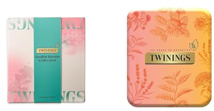 Twinings Soulful Blends Collection Gift Box 20 Tea Bags |4 Flavours of Premium Organic Green & Herbal Tea Bags + Premium Pocket Tea Tin(Orange) – 4 Tea Envelopes