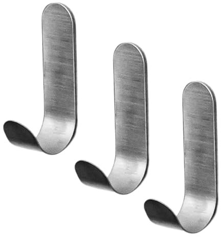 ELMOWO - 3er Set Premium Edelstahl Haken ohne Bohren selbstklebend (extrem sicherer Halt) - Klebehaken für Bad, Küche und Flur - Halter extra stark ideal als Handtuchhaken zum Kleben (silber)