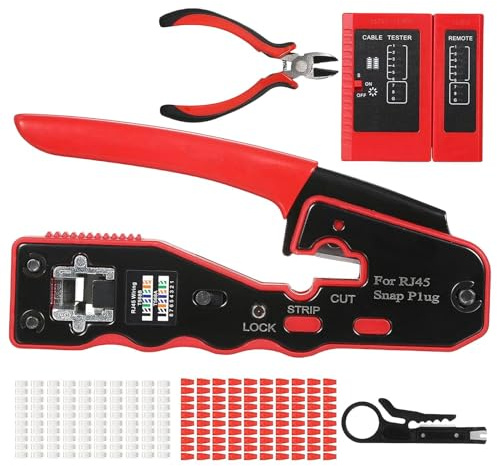 Crimpatrice Per Capicorda A Cricchetto - Strumenti Multifunzionali Per Crimpare Cavi | Pinze Elettriche Facili Da Usare, Pinze A Cricchetto Per Utenti Privati, Utensili Professionali Per Elettricisti