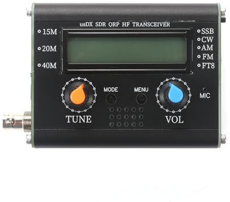 Puleuroy Portable Shortwave Radio Transceiver USDX SDR QRP Transceiver 3-Band Amateur Radio Equipment with Handheld Microphone