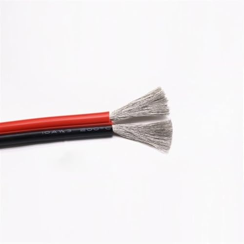 Canalina for cavi elettrici Solido 1 metro 2 pin Cavo connettore for lampada morbida 8 AWG a 28 AWG Nero Rosso Gomma siliconica Connettore for cavi elettrici in rame (Dimensioni: 1 metro, Colore: 8AWQ