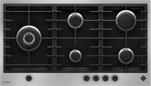 De Dietrich DPE4929XF, Cuisinière à gaz Platinum, Inox/black