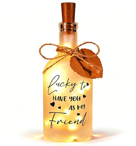 Friendship Gifts for Women, Best Friend Birthday Gift, Birthday Gifts for Women, Best Friends, Bestie, Soul Sister, Friend Gift for Thanksgiving Christmas, Friendship Bottle Night Light Decor