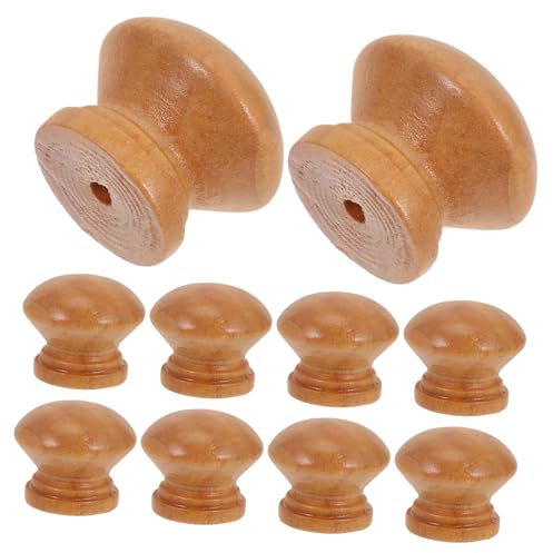 VILLCASE 20pcs Elegant Round Solid Wood Drawer Handles Knobs for Furniture Dresser Cupboard Door