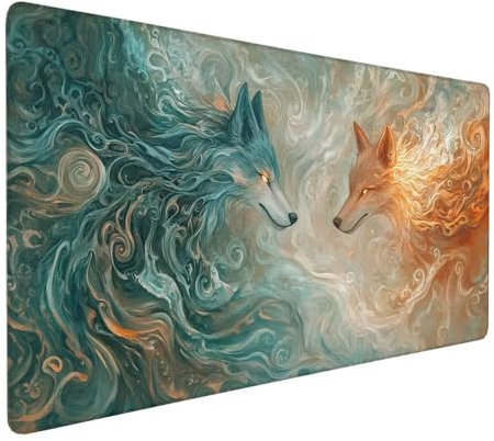 Japanese Mouse Mat 1000x500x3mm XXL Fox Mouse Pad Large Desk Pad, Water-Resistant Surface with Non-Slip Rubber, Extended Japanese Mousepad Computer Keyboard for Computers Laptop Gaming Office X-918