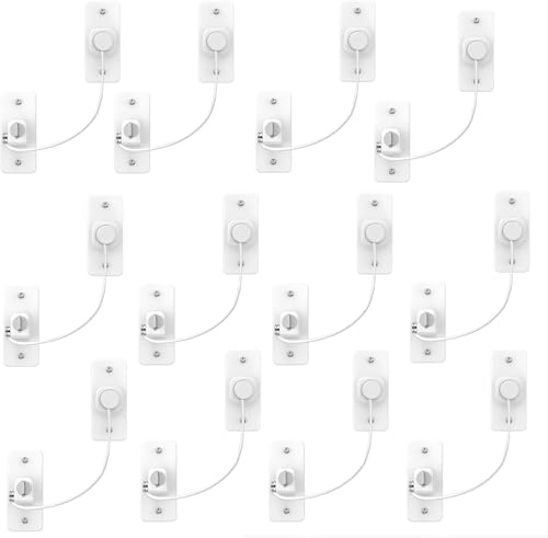 eSynic 12 Pack Window Locks for Upvc Windows Self Adhesive No Drill | Sticker and Screw Support 2 Fixing Ways，for UPVC PVC Wooden Windows Limiting Ventilation and Child/Pets Safety