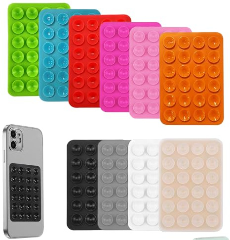 Noenaeni 10PCS Suction Phone Holder, Silicone Sticky Grips,10 Colors | Universal Smartphone Mount, Non-Slip Wall & Glass Adhesive, Suction Cup for Walls, Glass, Tiles