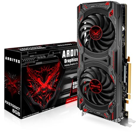 RX 5700 XT 8GB Graphics Card, GDDR6 256-Bit DirectX 12,3*DP and 1*HDMI Port PCIe4.0 2K Graphics Card for Gaming PC, Video Card for Office Tarjeta Gráfica with Dual Cooling Fans