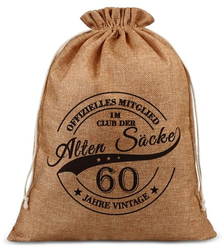 Anruzon 60 Geburtstag Mann, Lustige Geschenke für Männer, Geburtstag, Jubiläum, OFFIZIELLES MITGLIED IM CLUB DER Alten Säcke, Verpackung Geburtstagsgeschenk (40x30 cm)