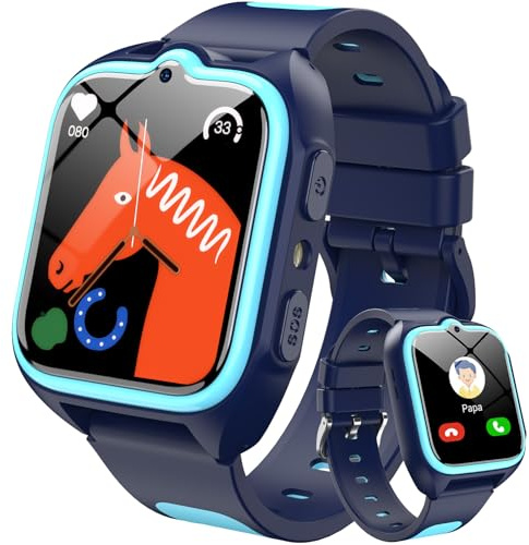 Blackview Smartwatch Kinder, GPS, Kann SIM-Karte einstecken, Uhr mit 4G Videoanrufe, SOS Notruf, Telefonanruf, Sprachchat, SMS, Schulmodus, Schrittzähler, Kinderuhr für Junge und Mädchen