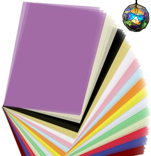 XiaoLidm 30 Blatt Transparentpapier Bunt A4, 15 Farben inkl. Gold & Silber, Pergamentpapier zum Bedrucken, Buntes Transparentpapier zum Basteln von Laternen, 100 g/m²