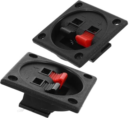 Generico Connettore per Cavi Altoparlanti 2 Vie Morsetto Trasparente a Tazza Set da 2 Pezzi per Montaggio Audio Stabile Cablaggio Organizzato per Home Theater e Eventi Musicali