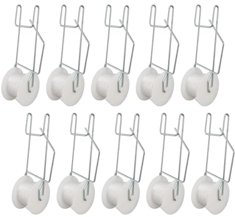 Hztyyier 10 Ganchos para Rodillo de Tomate, Alambre de Acero PP, Clips de Vid con Cordel de 15 M para Enrejado de Plantas de Uvas de Lufa de Pepino, 10 Uds.