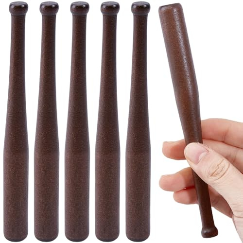 GORGECRAFT 6pz Mazza Da Baseball In Miniatura 15cm di Lunghezza Piccola Mazza Da Baseball In Legno Grezzo Espositore Sportivo per Progetti di Pittura Portachiavi Bomboniere Artigianato Colore Caffè