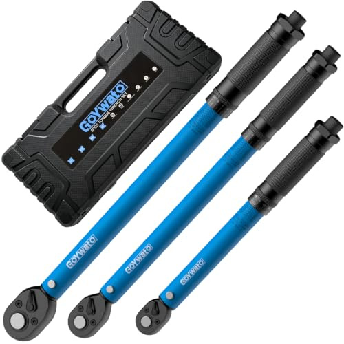 GoYwato 3-Piece Torque Wrench Set with 1/4 3/8 1/2 Wrench & Carry Case