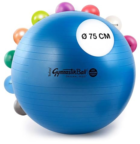 PEZZI Gymnastikball Maxafe Sitzball | Sitzball mit Burst-Proof-System, belastbar bis 400 kg, für Therapie, Sport und Büro