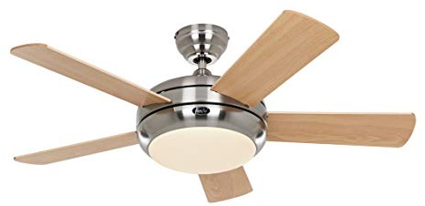 Deckenventilator Titanium Chrom 105 cm Nussbaum/Kirsche