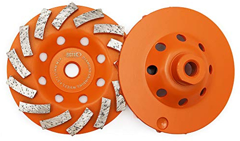 Schleifscheiben für Beton und Mauerwerk, BGTEC 2 Stück 115mm 14 Turbo Diamantsegmente Diamantschleifscheibe mit M14 Dorn