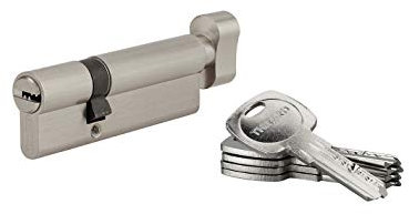 Cilindro europeo per serratura a pomolo Tiger 6, 60Bx30mm, nichel, antisfilamento, antitrapano, 5 chiavi - THIRARD