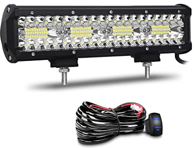 Willpower Led Lichtleiste Balken 12V 24V 12 240W für Auto Offroad KFZ | Lightbar Arbeitsscheinwerfer, mit 12V Kabelbaum, 6000K Weiß, IP67 Wasserdicht, Beleuchtung für Traktor ATV Boot Quad