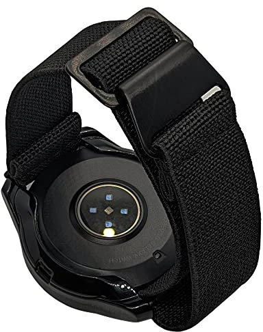 Max Marine Nationale Smartwatch Straps 22mm Compatible With Samsung Galaxy Watch 3 45mm, Galaxy Watch 46mm, Gear S3 Frontier/Classic, Garmin, Nylon Elastic Diver Sport Band Women Man (Black)