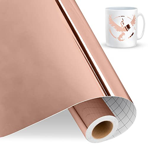 IModeur Vinylfolie Plotter Roségold, 30.5cm x 457.5 cm Roségold Plotterfolie Vinyl für Silhouette Cameo, die meisten Schneidemaschine