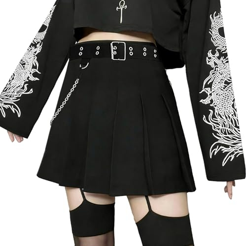 DINGJIUYAN Kpop Outfits Korsett Strapsröcke für Damen, e, XL