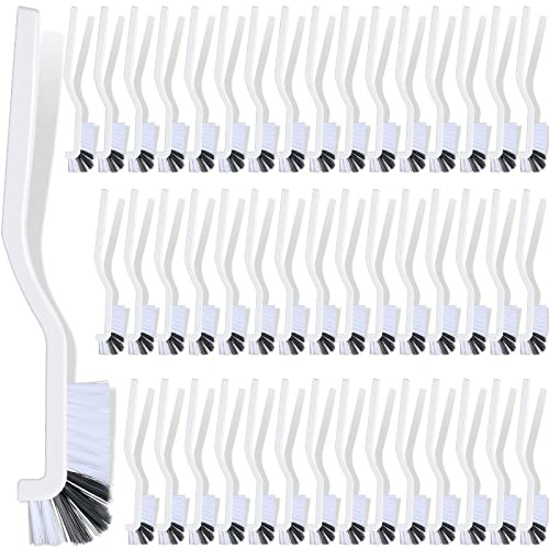 Rtteri 48 Pcs Kitchen Scrub Brush Bulk Plastic Sink Bathroom Cleaning Edge Corner Brush for Household Bottle Dish Tile Lines Window Track Crevice with Stiff Bristle