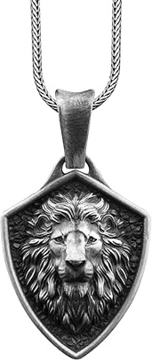BySilverStone - Mähnenlöwe, Handgefertigte Sterling-Silber-Herren-Charm-Halskette, Löwe-Sternzeichen-Silber-Herrenschmuck, Löwe-Silberanhänger Mit Kette, Tier-Halskette
